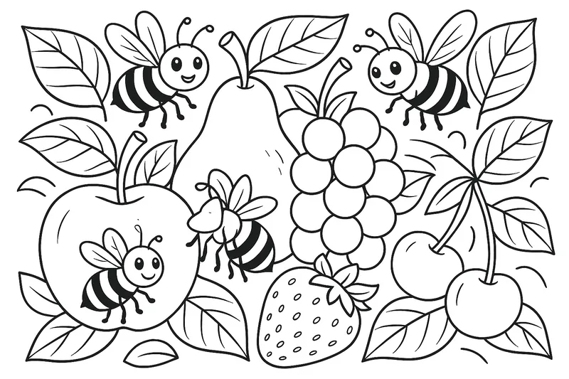 collection of fruit where bees play a major role in pollination so that children can see why bees are important