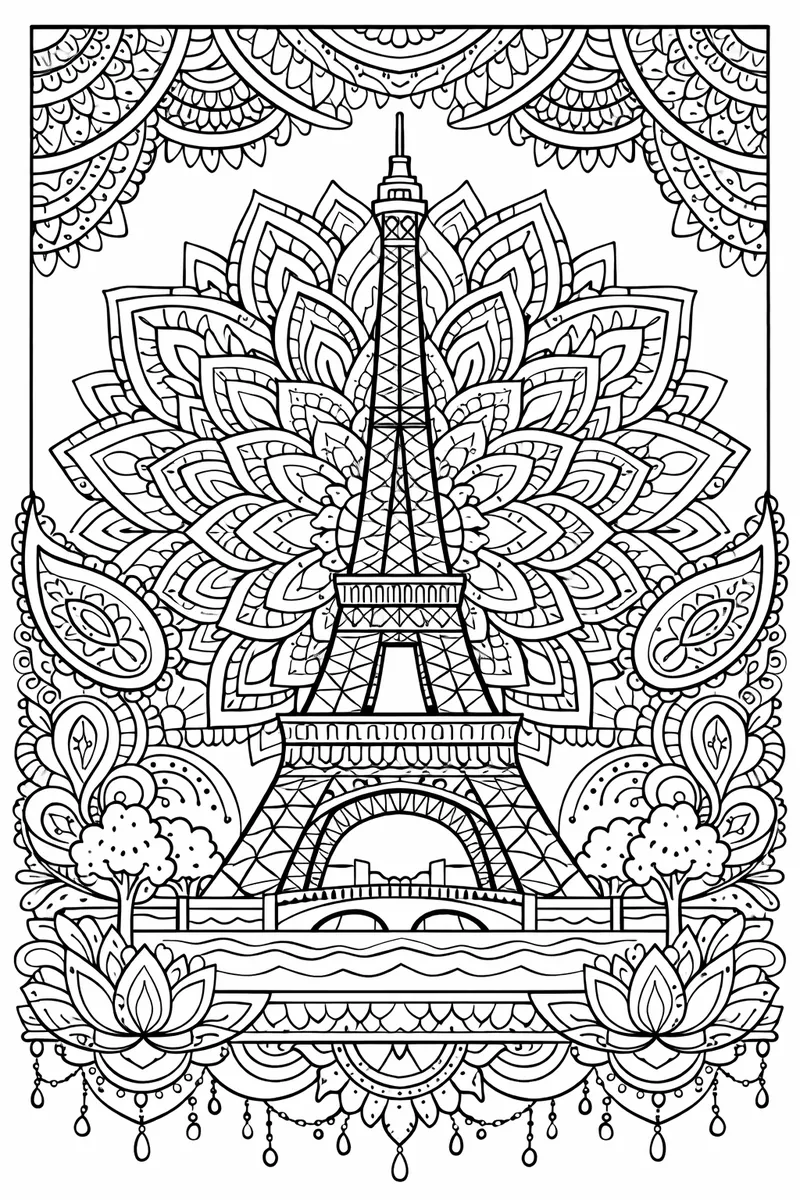 Eiffel Tower as Mandala