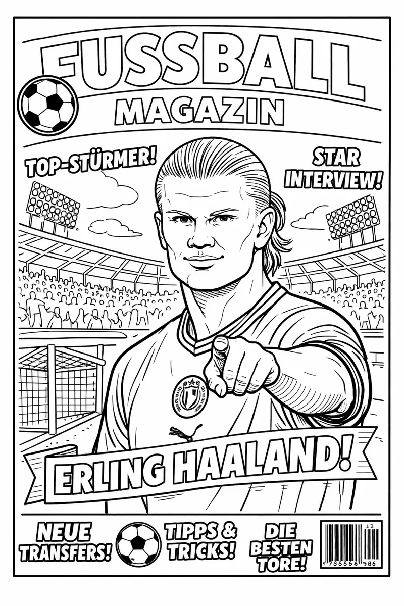 Fotbalový časopis s titulním obrázkem Erlinga Haalanda