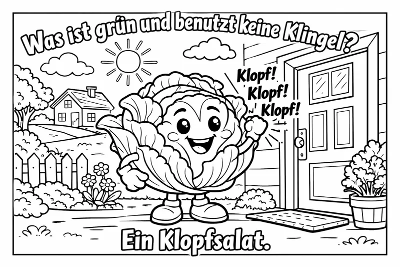 Was ist grün und benutzt keine Klingel?
Ein Klopfsalat.