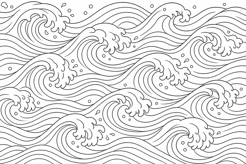 Smooth ocean waves in a soft repeating pattern