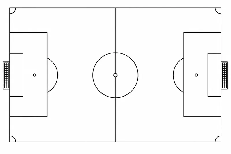 ein Fußballfeld von oben gesehen