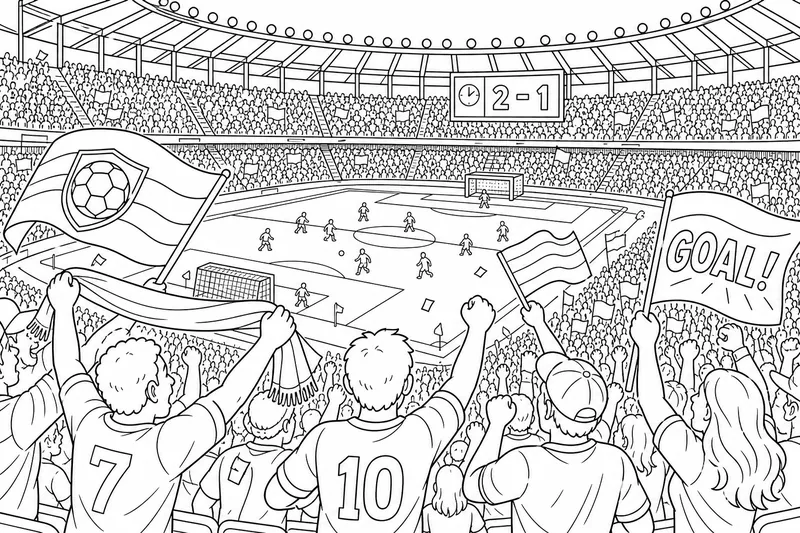 ein Fußballstadion voller jubelnder Fans