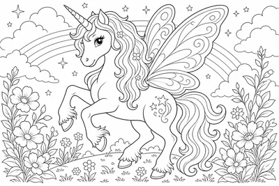 A unicorn with fairy wings